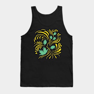 Abstract folk floral art. Flowers print, poster. Tank Top